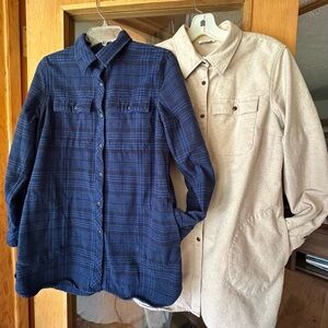Two LL Bean Signature Archive 1958 Chamois Cloth Shirt Jackets Women's M